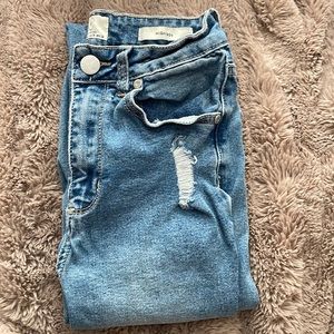 Cotton on high 90s womens jeans, size:2, lightly ripped jeans that came this way